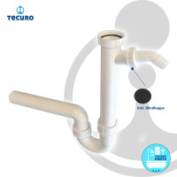 tecuro Ablaufgarnitur Siphon Geruchsverschluss - mit Ø 40 mm Abgang nach hinten