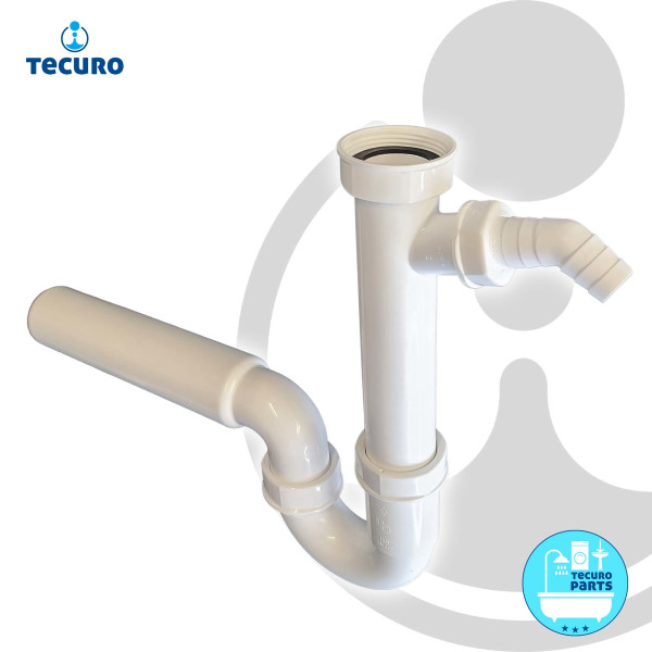 tecuro Ablaufgarnitur Siphon Geruchsverschluss - mit Ø 50 mm Abgang nach hinten