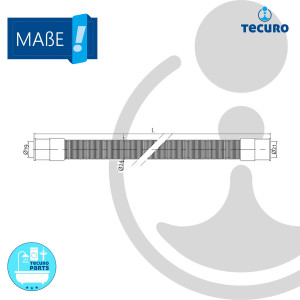 tecuro Spiral Ablaufschlauch 2,50 m x Ø 19/21 mm, knickfest, mit Schlauchhalter
