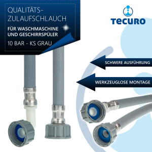 tecuro Zulaufschlauch 2,50 m, für Waschmaschine...