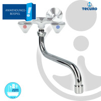 tecuro S-Auslauf für Wand-Armaturen 3/4 Zoll konisch dichtend, Länge 100 mm, Messing verchromt