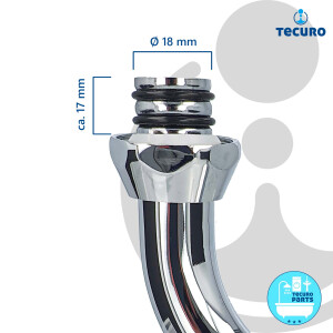 tecuro S-Auslauf für Wand-Armaturen 3/4 Zoll konisch dichtend, Länge 250 mm, Messing verchromt