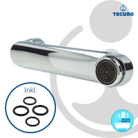 tecuro S-Auslauf für Wand-Armaturen 3/4 Zoll konisch dichtend, Länge 160 mm, Messing verchromt