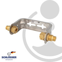 JS Wasserzähler-Bügel 1/2 x 1/2 Zoll, für Einstrahlzähler mit Baulänge 80 mm, nicht verstellbar, Edelstahl