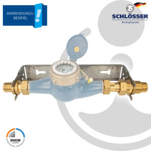 JS Wasserzähler-Bügel 1 1/4 Zoll - für Hauswasserzähler Q3 DN 25 Baulänge 260 mm, verstellbar, Edelstahl
