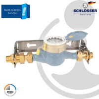 JS Wasserzähler-Bügel 1 x 1 Zoll, für Hauswasserzähler mit Baulänge 190 mm, verstellbar, Edelstahl