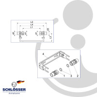 JS Wasserzähler-Bügel 1 x 1 Zoll, für Hauswasserzähler mit Baulänge 190 mm, verstellbar, Edelstahl