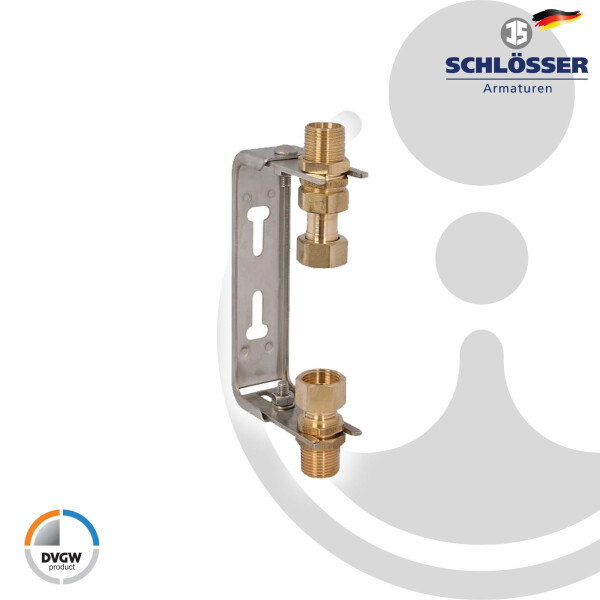 JS Wasserzähler-Bügel 1 1/4 Zoll, Steigstrang - für Hauswasserzähler Q3 DN 25 Baulänge 150 mm, verstellbar, Edelstahl
