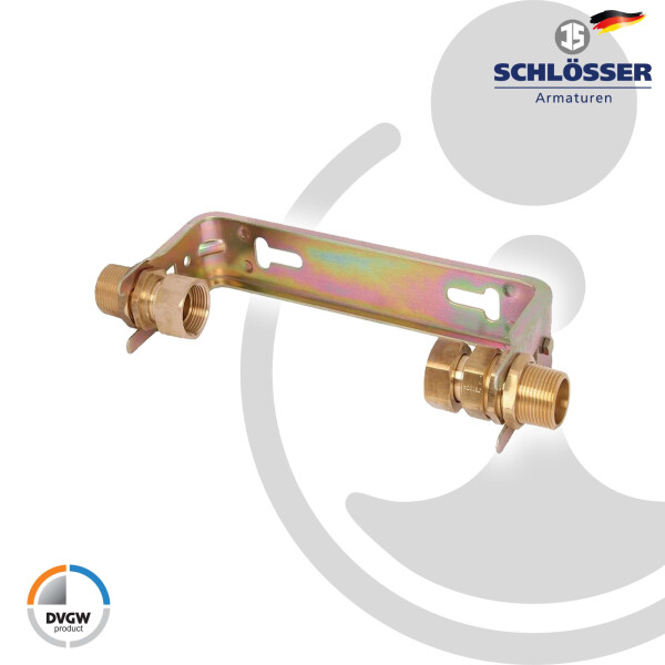 JS Wasserzähler-Bügel 1 x 1 Zoll, für Hauswasserzähler mit Baulänge 190 mm, nicht verstellbar, verzinkt