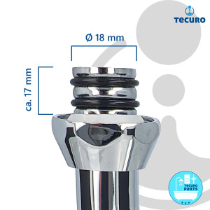 tecuro U-Auslauf für Wand-Armaturen 3/4 Zoll konisch dichtend, Länge 200 mm, Messing verchromt