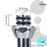 tecuro HU-Auslauf für Stand- und Wandarmaturen Edelstahl verchromt - 130 mm