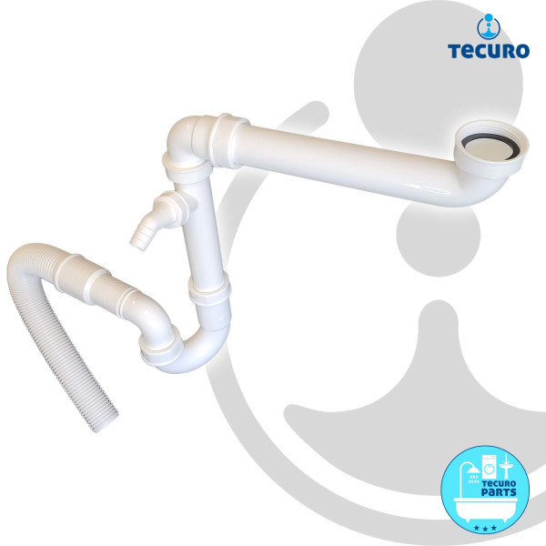 tecuro Raumspar - Spülen Siphon Geruchsverschluss flexibel Ablaufschlauch