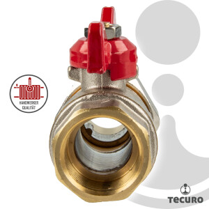 tecuro Kugelhahn mit Verschraubung G 3/4 Zoll x Innengewinde Rp 3/4 Zoll, Messing vernickelt