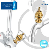 tecuro Universal Ventil Oberteil für Zweigriff-Armaturen und Ventile, 1/2 Zoll - Messing