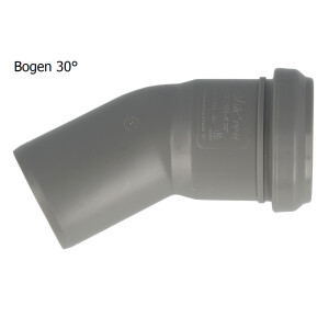 HT Bogen Ø 50 x 30°, mit einseitiger...