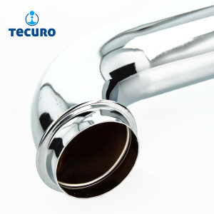 tecuro Wandrohr mit 90° Bogen für Siphon Geruchsverschluss Waschbecken 250 mm-edelstahl verchromt