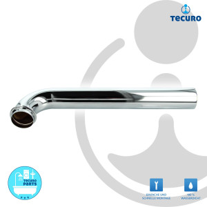 tecuro Wandrohr mit 90° Bogen für Siphon Geruchsverschluss Waschbecken 300 mm-edelstahl verchromt