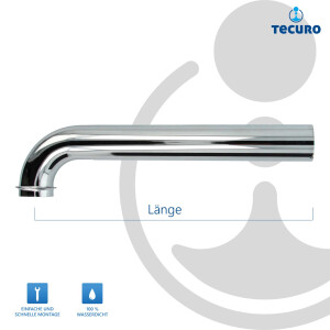 tecuro Wandrohr mit 90° Bogen für Siphon...