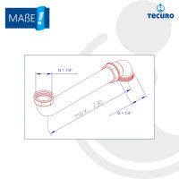 tecuro Raumschaffer-Verlängerung  1 1/4 Zoll x 230 mm für Ablaufgarnitur von Waschtisch