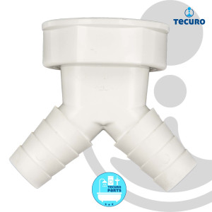 tecuro Y-Doppel-Gerätetülle mit 1 1/2 Zoll Überwurfmutter (IG)