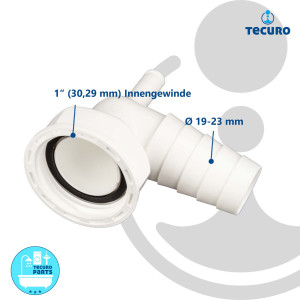 tecuro 90° Geräteanschlusstülle mit Kondensatanschluss Ø 8 mm