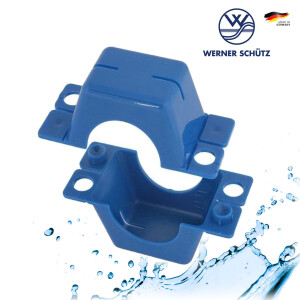 JS Plombierschelle 1 Zoll, blau, beschriftet, 2-teilig