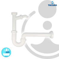 tecuro Kunststoff Röhren-Geruchsverschluss mit Geräteanschluss,  für Waschtisch