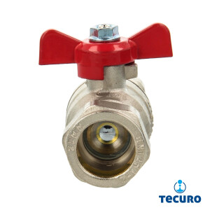 tecuro Kugelhahn mit Klemmringverschraubung für Cu-Rohr Ø 18 mm Flügelgriff