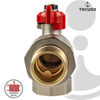 tecuro Winkel Kugelhahn mit Verschraubung G 1/2 Zoll x Innengewinde Rp 1/2 Zoll, Messing vernickelt