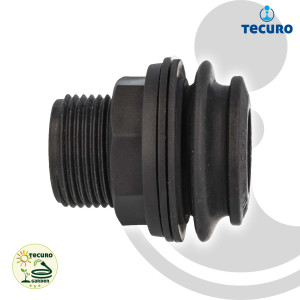 tecuro PUSH-IN Universal Behälterverschraubung Tankdurchführung - für Tanks und Fässer 1 1/2 (6/4) Zoll