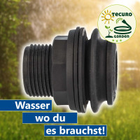 tecuro PUSH-IN Universal Behälterverschraubung Tankdurchführung - für Tanks und Fässer 1 1/2 (6/4) Zoll