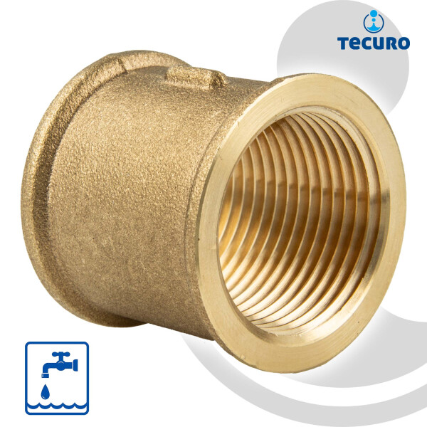 tecuro Muffe Innengewinde Rp 3/4 Zoll, Messing blank CW617N