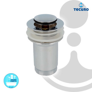 tecuro Click-Clack Excentergarnitur 1 1/4" x Ø 60 mm,  mit Überlauf und Push-Druckfunktion, MS verchromt