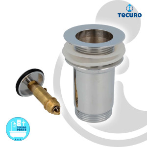tecuro Pop Up Ablaufgarnitur 1 1/4 Zoll, für Waschbecken ohne Überlauf, MS verchromt
