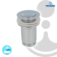 tecuro Pop Up Ablaufgarnitur 1 1/4 Zoll, für Waschbecken mit Überlauf, MS verchromt