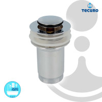 tecuro Pop Up Ablaufgarnitur 1 1/4 Zoll, für Waschbecken ohne Überlauf, MS verchromt