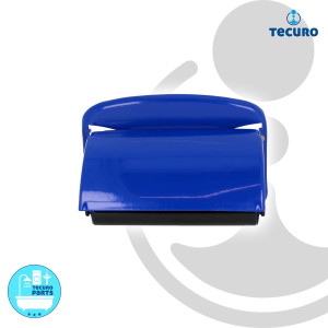 tecuro Papierrollenhalter Messing (blau RAL 5002) mit Deckel und schwarzer Kunststoffrolle