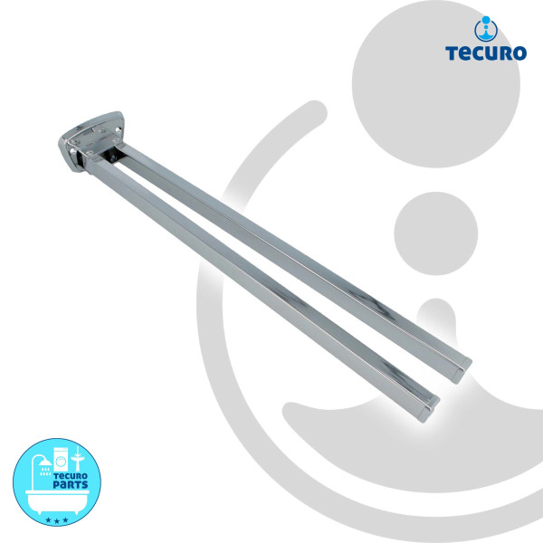 tecuro Handtuchhalter 2-teilig - Messing verchomt - 380 mm - schwenkbar