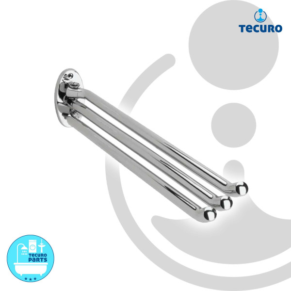 tecuro Handtuchhalter 3-teilig - Messing verchomt - 400 mm - schwenkbar