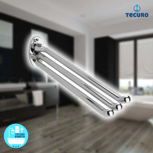 tecuro Handtuchhalter 3-teilig - Messing verchomt - 400 mm - schwenkbar