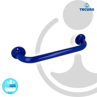 tecuro Badetuchhalter 800 mm - Messing blau (RAL 5002) - Ø 25 mm Rohr mit runden Rosetten