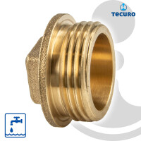 tecuro Stopfen mit Vierkant, Außengewinde G 2 Zoll, Messing blank CW617N