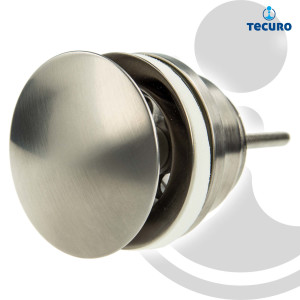tecuro Pop Up Ablaufgarnitur 1 1/4 Zoll, mit Druckverschlussfunktion, Edelstahl gebürstet