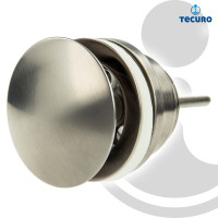 tecuro PopUp-Ventil Ablaufgarnitur Edelstahl gebürstet, mit Push-Druckfunktion