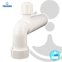 tecuro Abgangsbogen Ø 50 mm - mit Rohrbelüfter - PP weiß