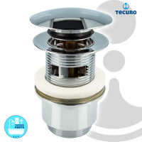 tecuro Ablaufgarnitur mit Pushfunktion und herausnehmbaren Siebeinsatz