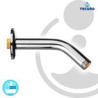 tecuro Universal 45° Brausearm Ø 20 mm für Kopfbrausen Länge 150 mm, Messing verchromt