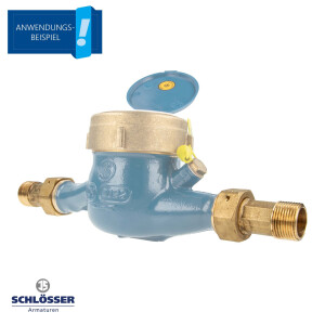 JS Wasserzähler Verschraubungen 1 1/2 Zoll Überwurfmutter x 1 1/4 Zoll AG - 2-er Set
