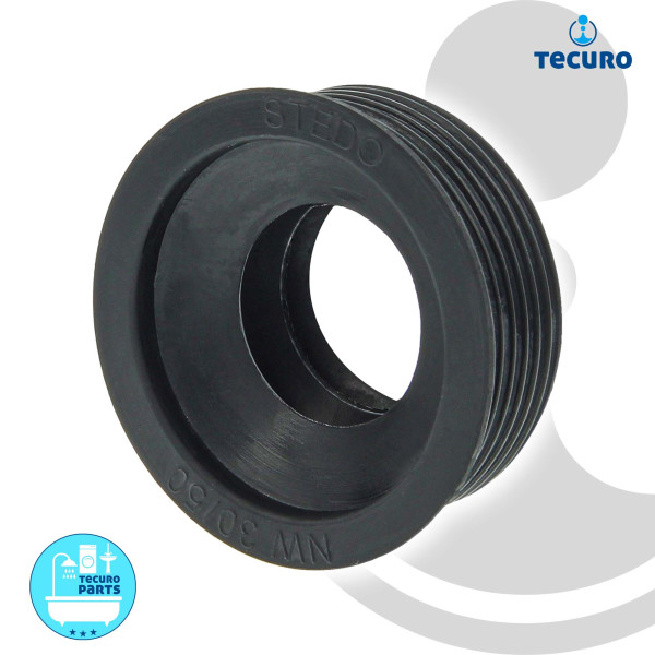 tecuro Siphon-Gummimanschette für Abflussrohr Außen Ø 50 mm x Innen Ø 30 - 32 mm