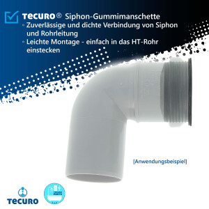 Gummimanschette für Abflussrohr Außen Ø 50 mm x Innen Ø 30 - 32 mm